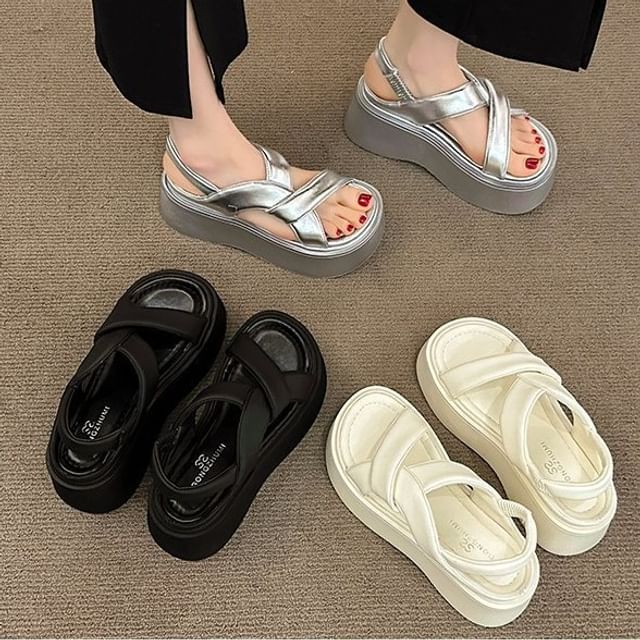 Slingback Sandals Platform Plain