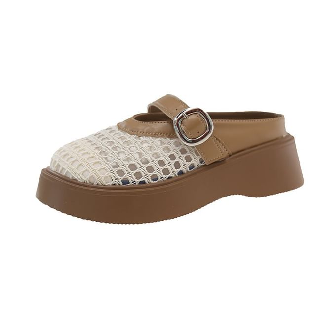 Cutout Mary Jane Mules Platform