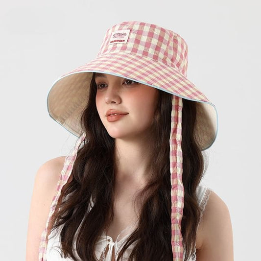 Plaid Applique Boonie Hat