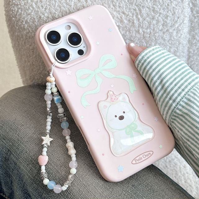 Strap Print Case / Bead Phone Set Dog