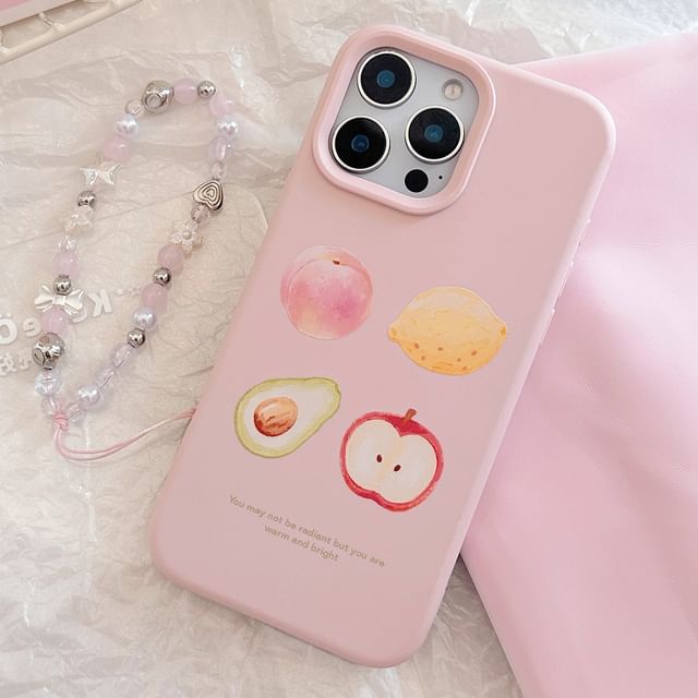 Fruit Phone Bead Case Strap Set Print /