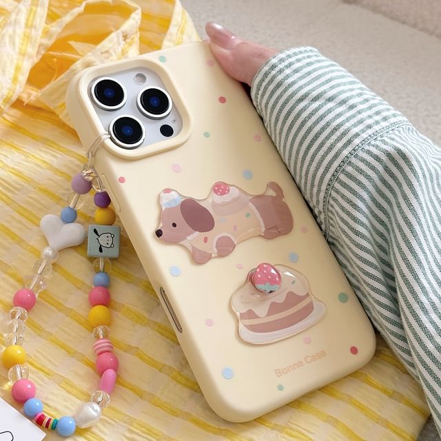 Print Bead Case Phone Strap / Dog Set