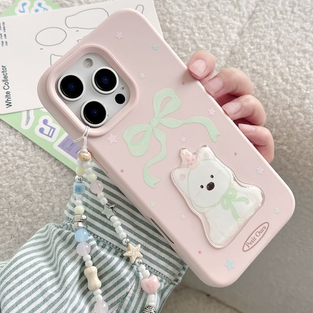 Strap Print Case / Bead Phone Set Dog