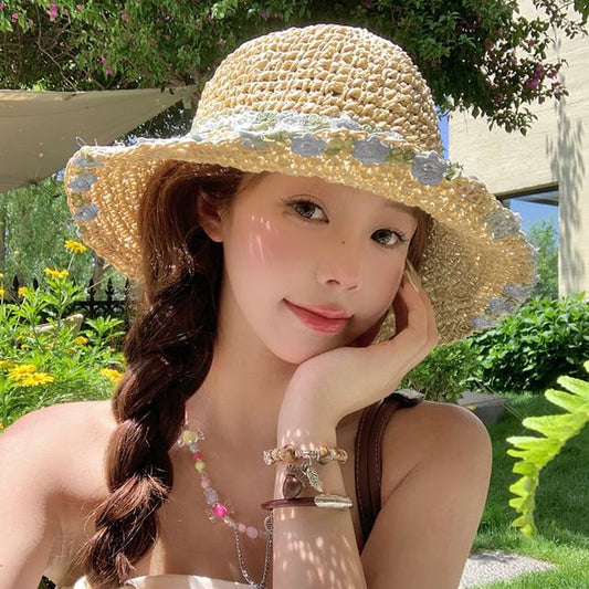 Floral Straw Sun Hat
