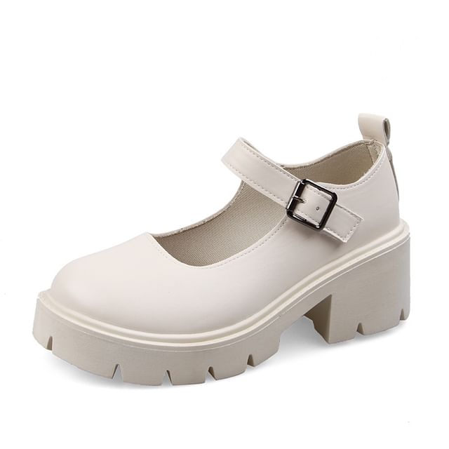 Platform Chunky Heel Mary Jane Pumps