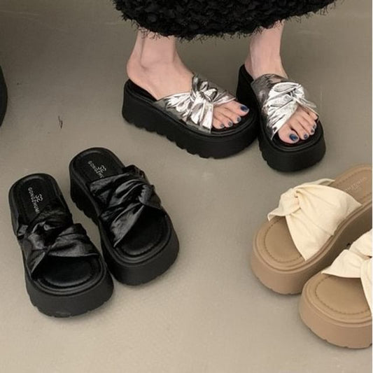 Twisted Slide Sandals Platform