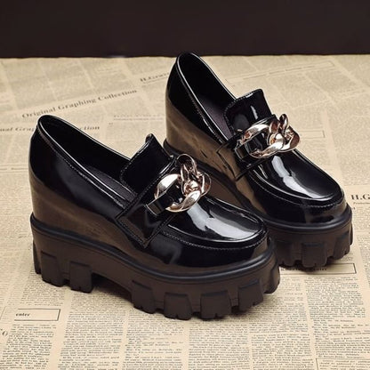 Platform Wedge Loafers Hidden