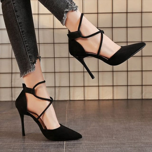 Pointed Pumps Strapped Toe Stiletto
