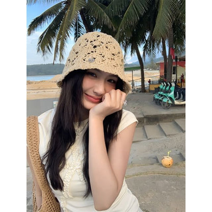 Crochet Bucket Hat Straw
