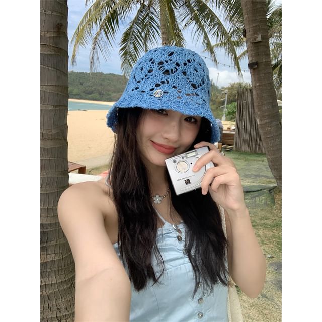 Crochet Bucket Hat Straw