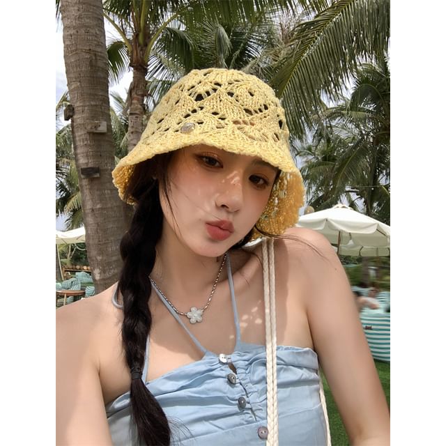 Crochet Bucket Hat Straw