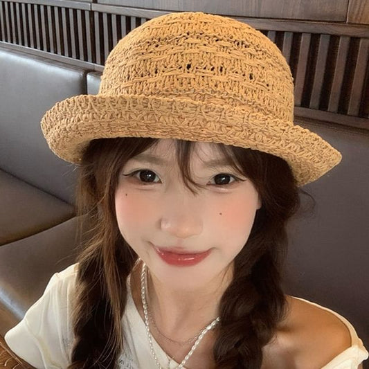 Straw Bowler Hat