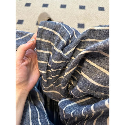 Wide High Plain Waist Leg Striped Pants
