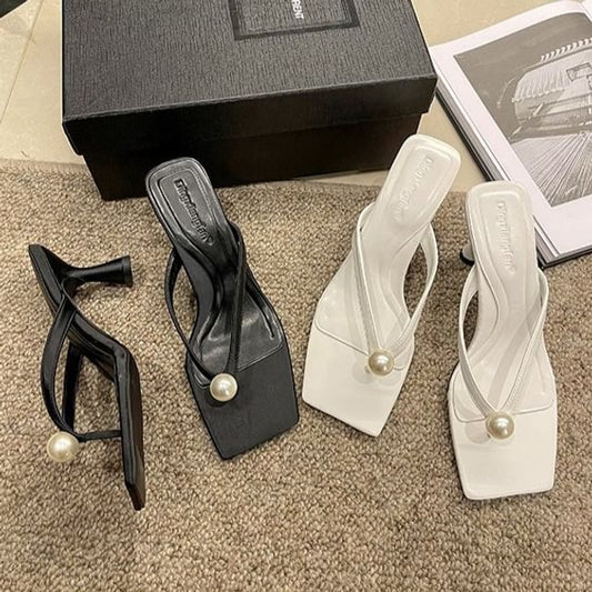 Flip-Flops Faux Heel Pearl Kitten