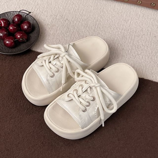 Lace-Up Sandals Platform Slide