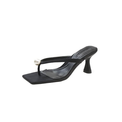 Flip-Flops Faux Heel Pearl Kitten
