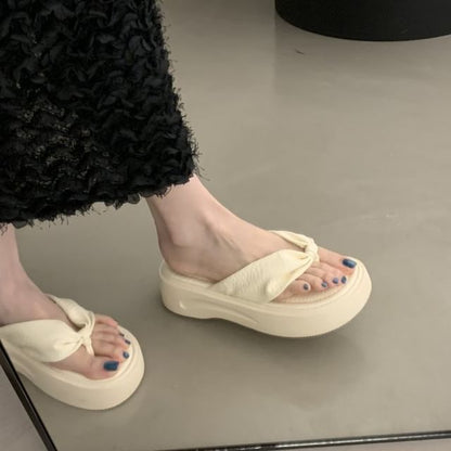 Ruched Platform Flip-Flops