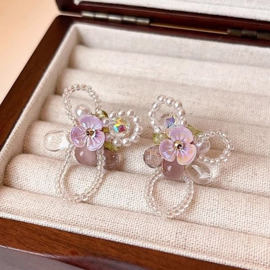 Floral Beaded Stud Earring