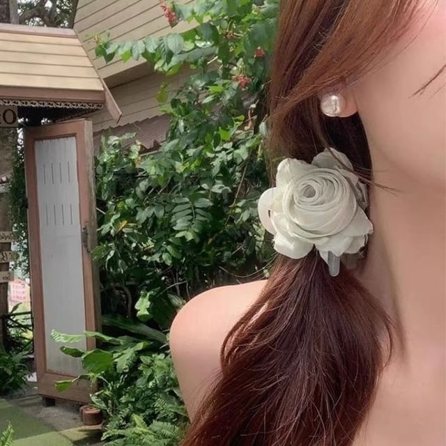Flower Hair Claw Fabric