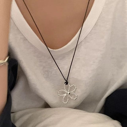 Necklace Cord Pendant Flower