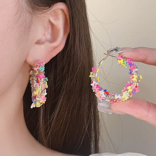 Heart / Bow Earring Star Hoop