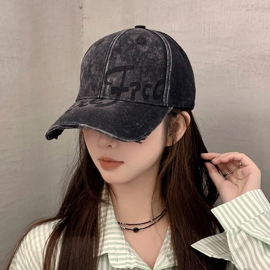 Wholesale Sample Lettering Print Washed Distressed Baseball Cap