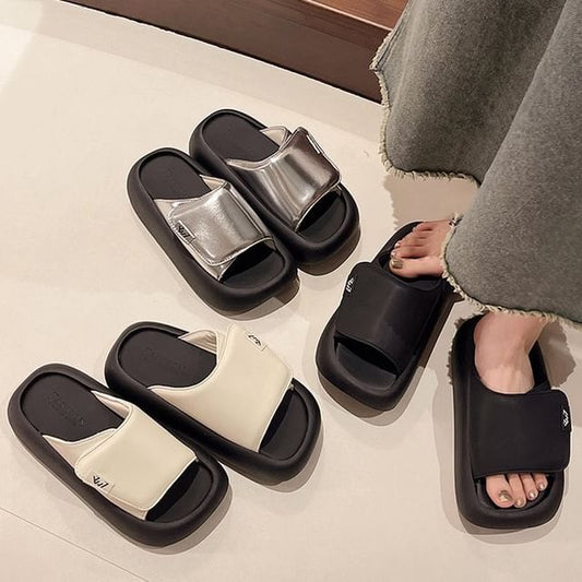 Adhesive Strap Sandals Platform
