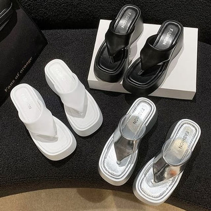 Wedge Heel Platform Flip-Flops