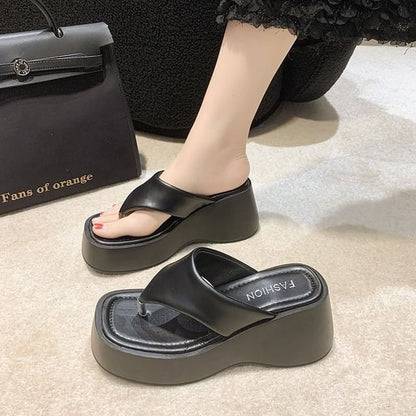 Wedge Heel Platform Flip-Flops