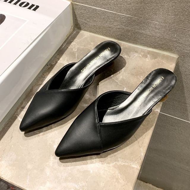 Mules Toe Kitten Pointed Heel