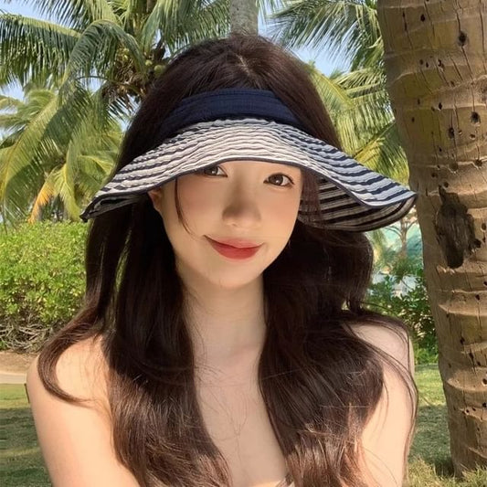 Striped Visor Brim Wide