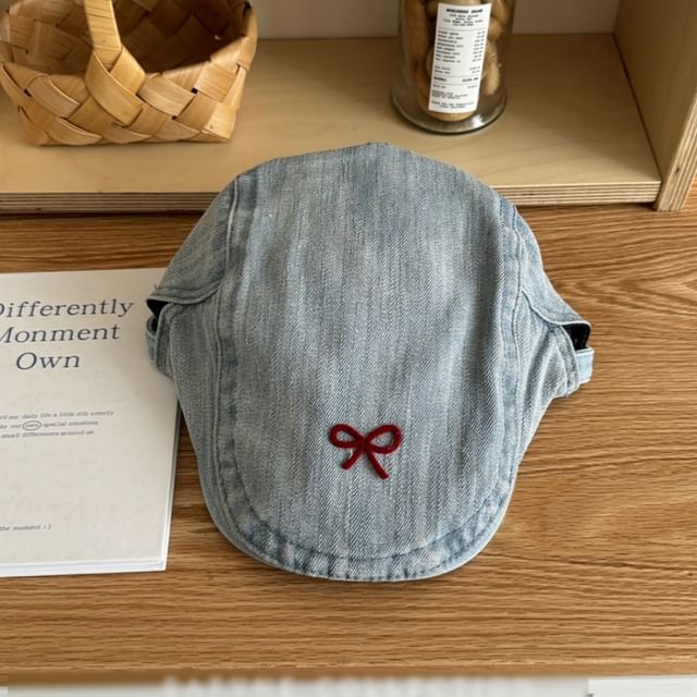 Ribbon Newsboy Cap Denim
