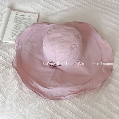 Plain Hiking Ruffle Hat Bucket