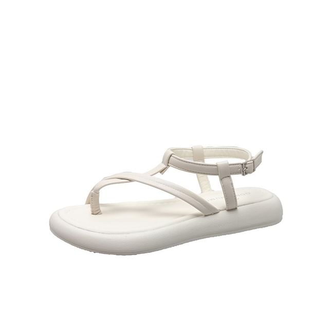 Leather Faux Sandals Platform