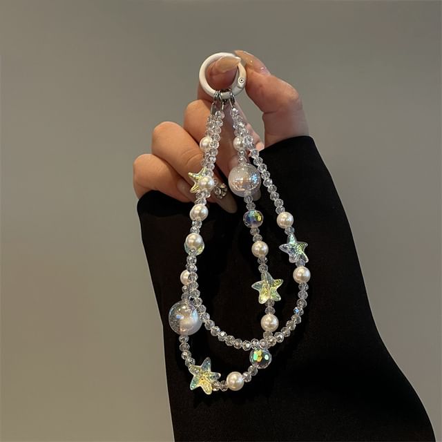 Star Lanyard Pearl Faux Phone