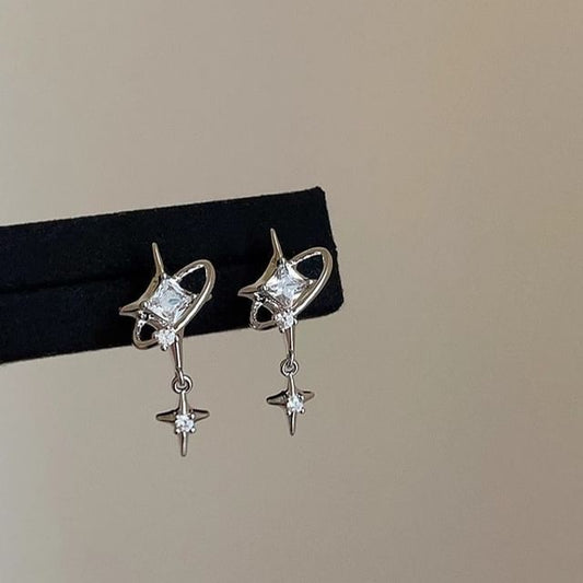 Star Drop Earring CZ