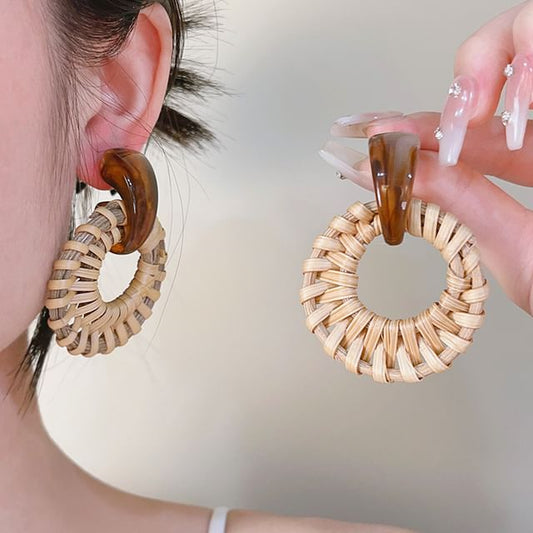 Earring Hoop Drop Woven