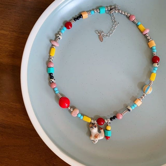 Necklace Cat Bead Pendant