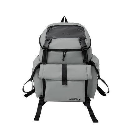 Buckled Faux Lettering Leather Backpack