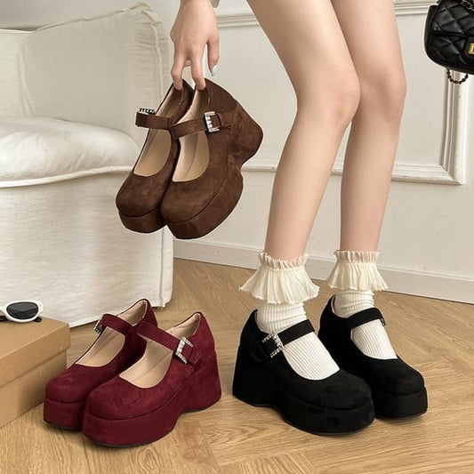 Plain Platform Jane Shoes Mary Wedge