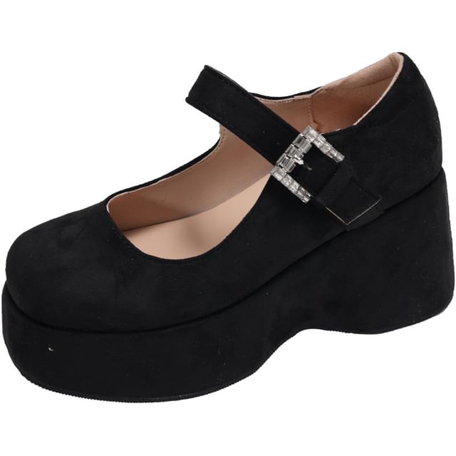 Plain Platform Jane Shoes Mary Wedge