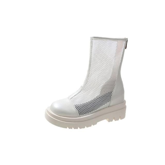 Platform Plain Boots Mesh Short