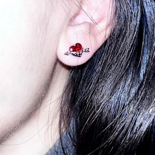 Stud Rhinestone Ear Heart