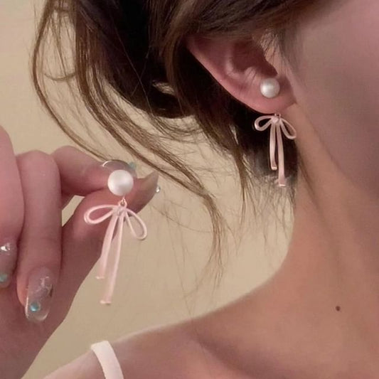 Ear Bow Pearl Faux Jacket