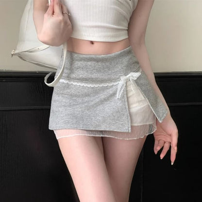 Rise Low Mini Skirt Overlay