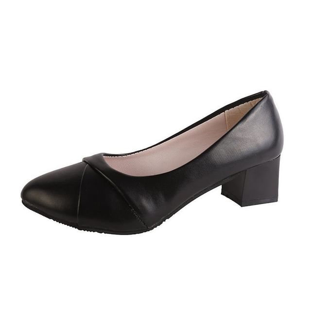 Heel Pointed Pumps Toe Block