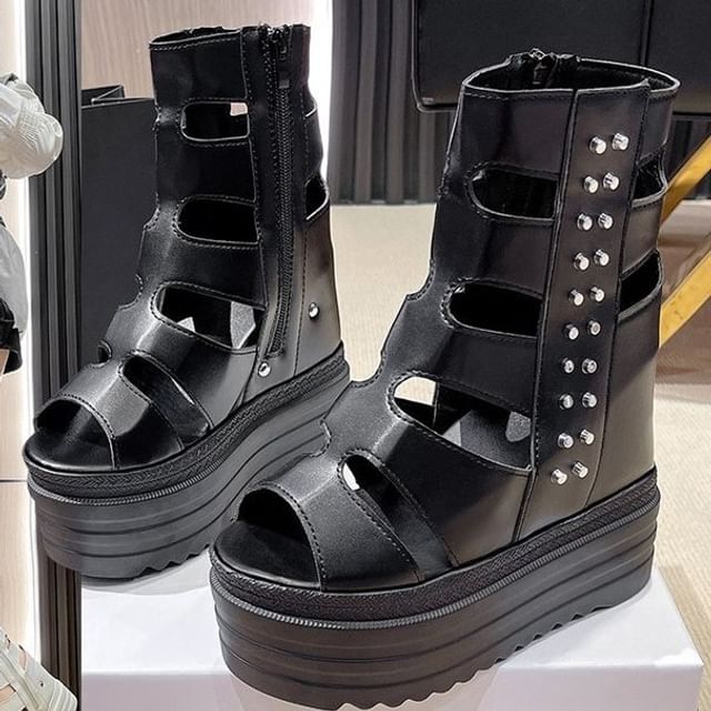 Studded Sandals Gladiator Platform