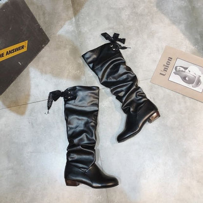 Ruched Boots High Bow Knee