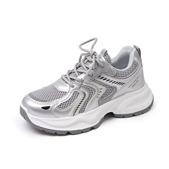 Sneakers Mesh Platform Panel