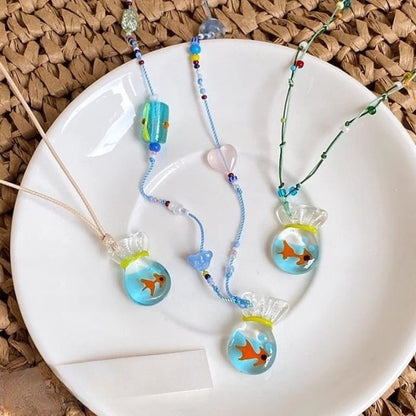 Necklace Resin String Goldfish